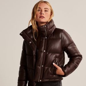 Abercrombie leather mini puffer